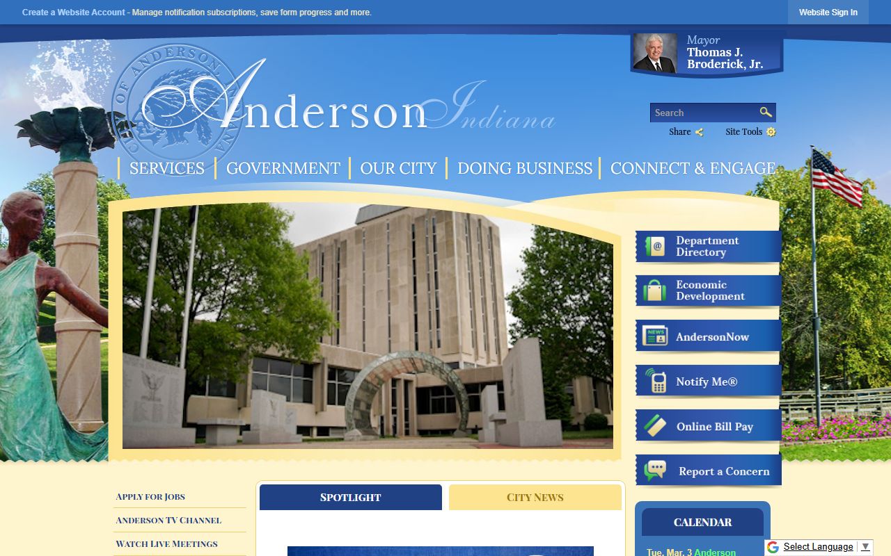 City of Anderson official website Anderson Indiana unclaimed money