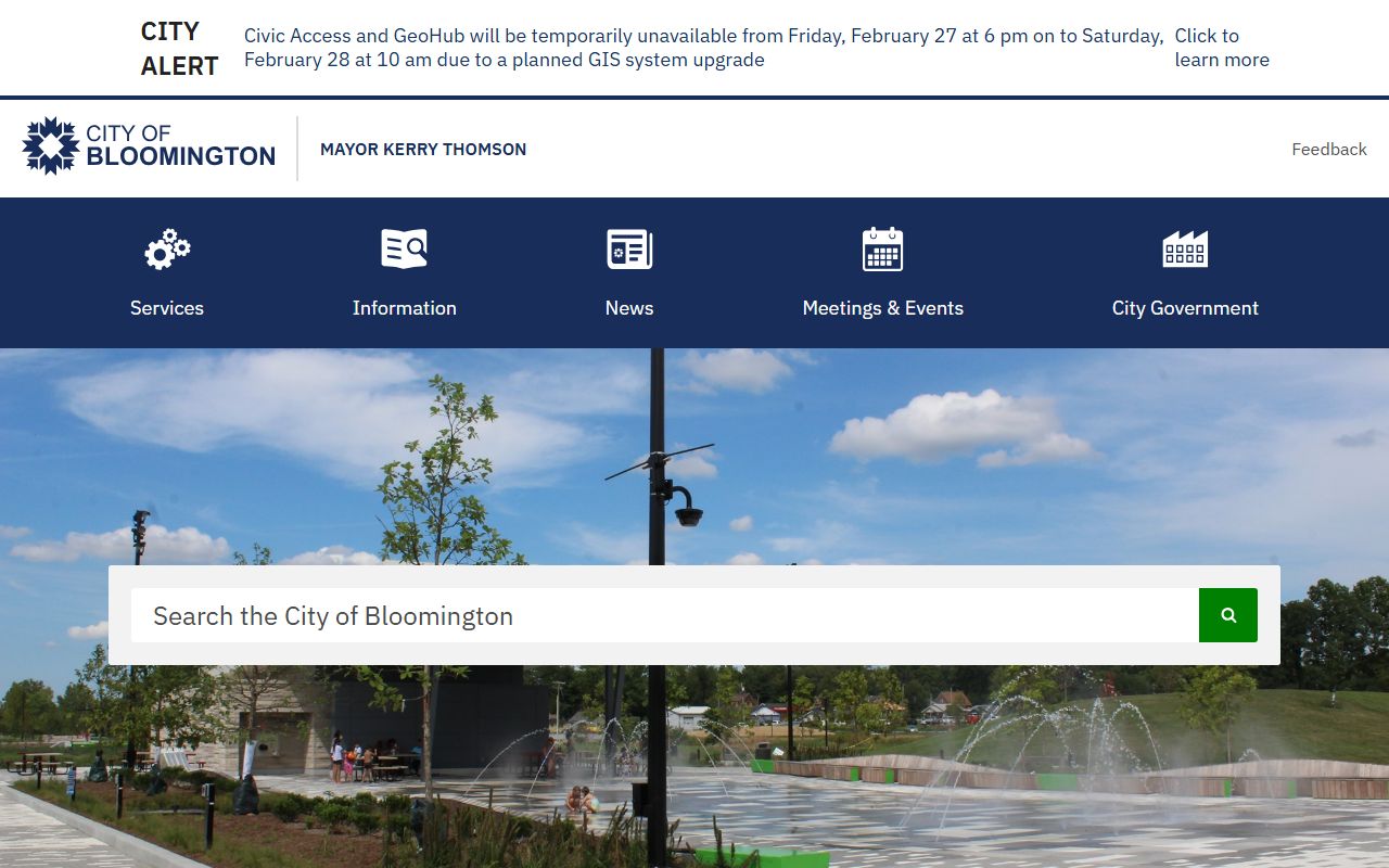 Bloomington Indiana official city website for unclaimed money resources