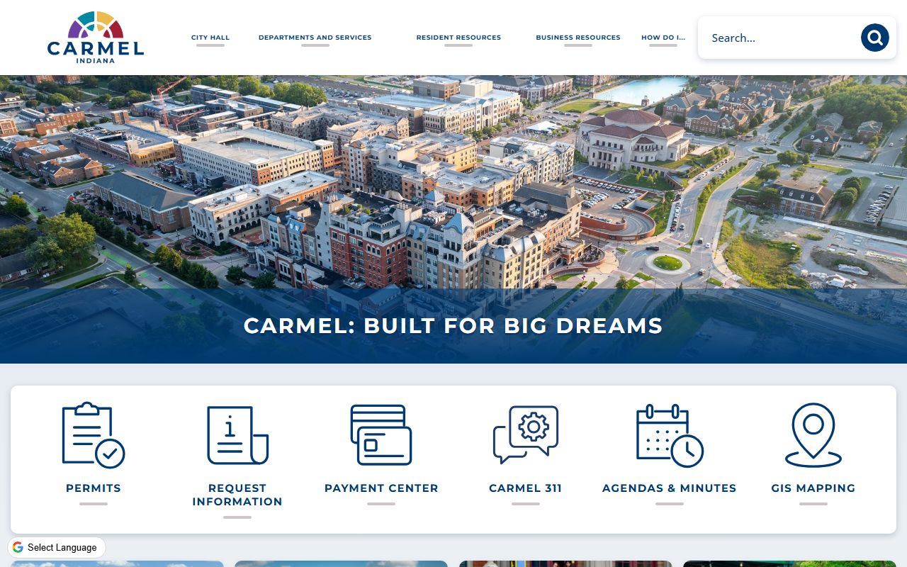 Carmel Indiana official city website for unclaimed money resources