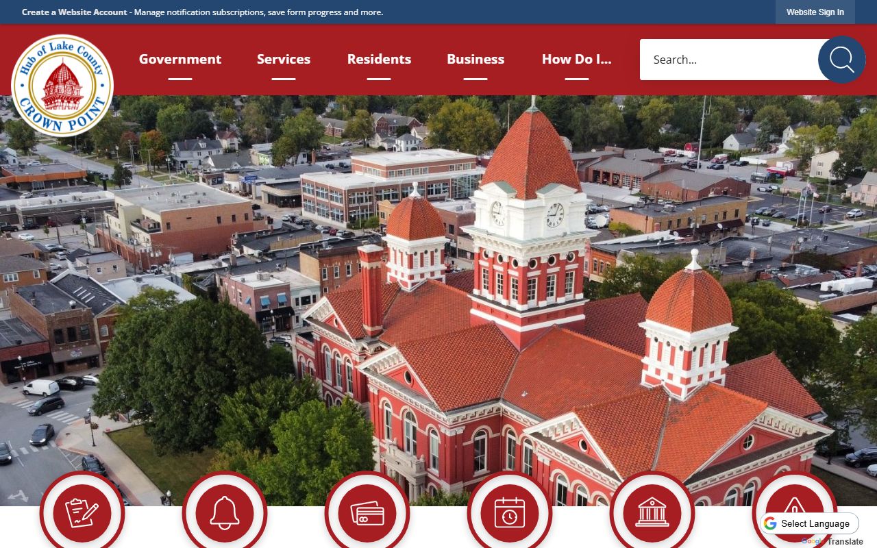 Crown Point Indiana official city website for unclaimed money resources