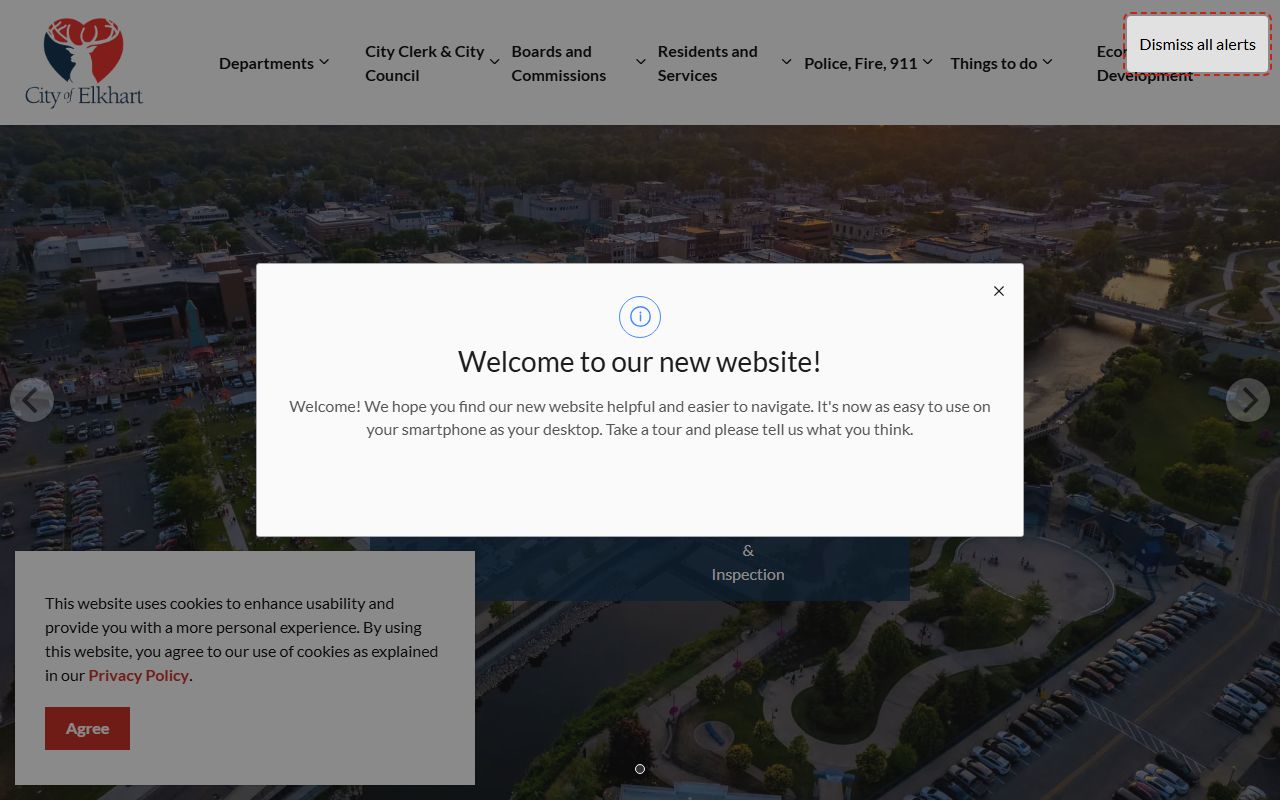 Elkhart Indiana official city website for unclaimed money resources