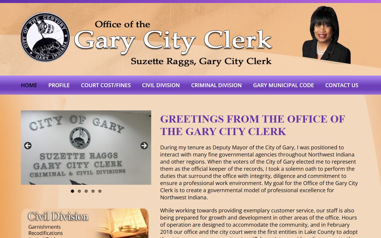 Gary City Clerk page for Gary unclaimed money