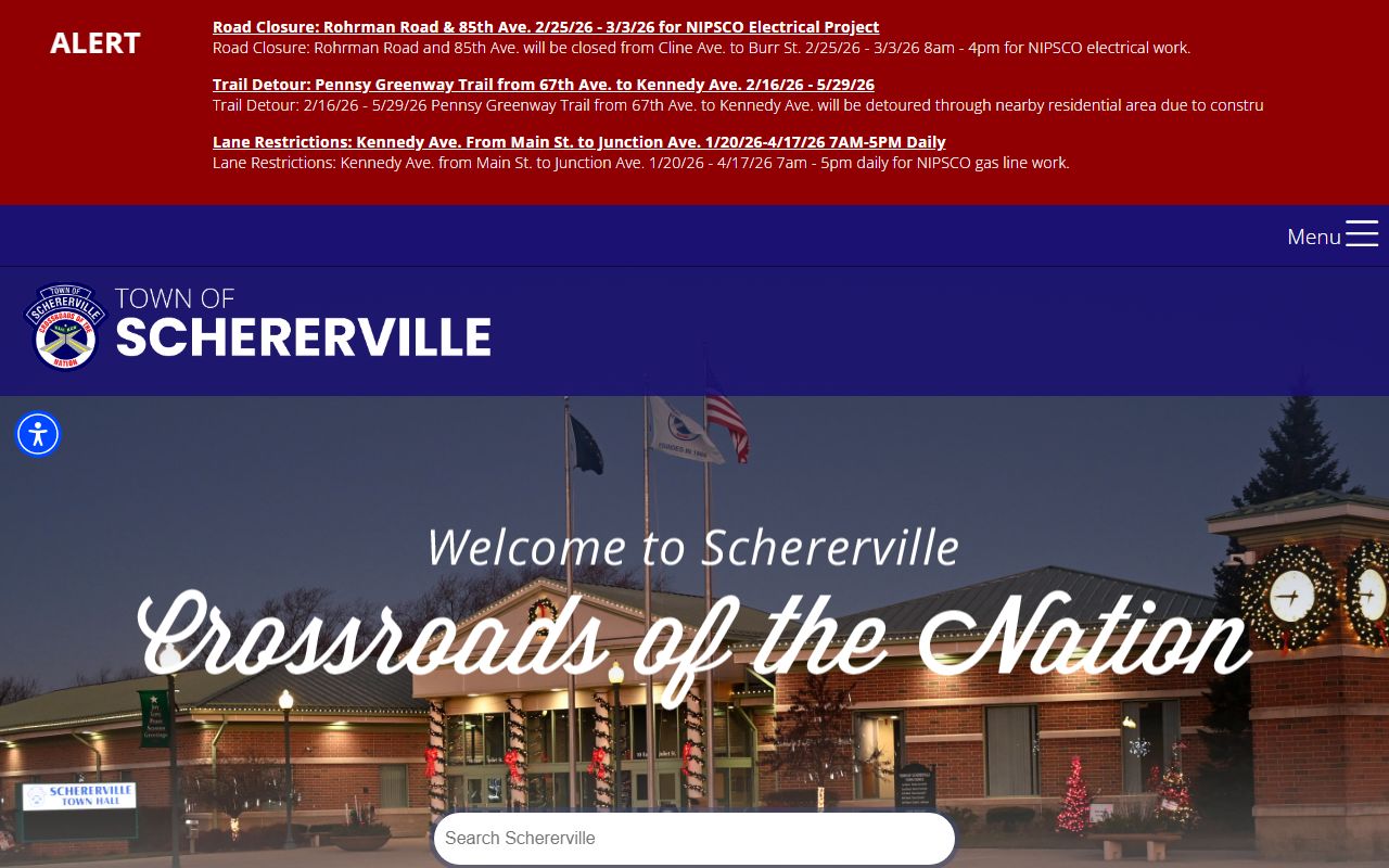 Town of Schererville Indiana official website for unclaimed money resources