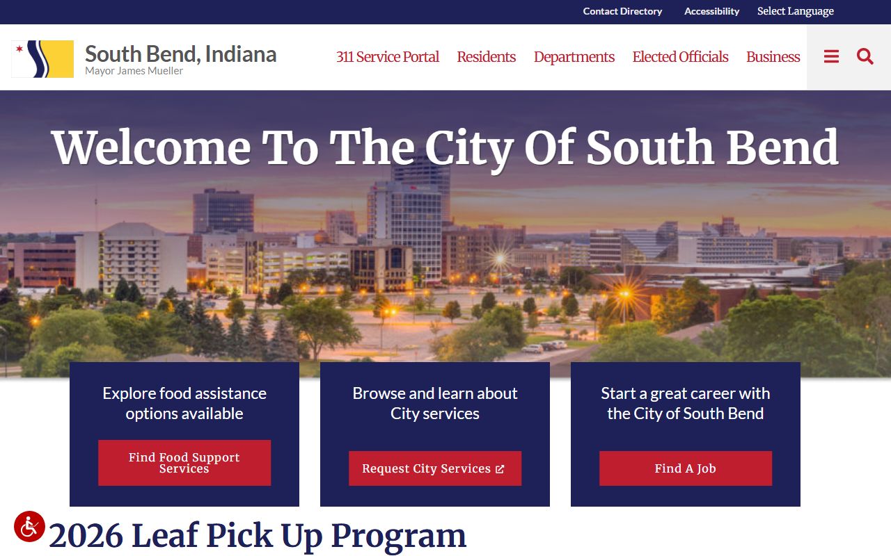 South Bend official city website for South Bend unclaimed money resources
