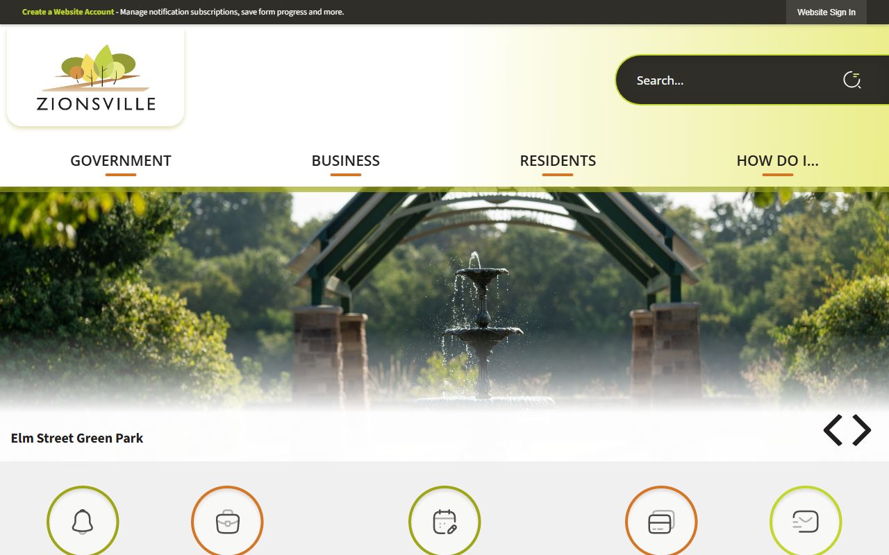 Town of Zionsville Indiana official website for unclaimed money resources