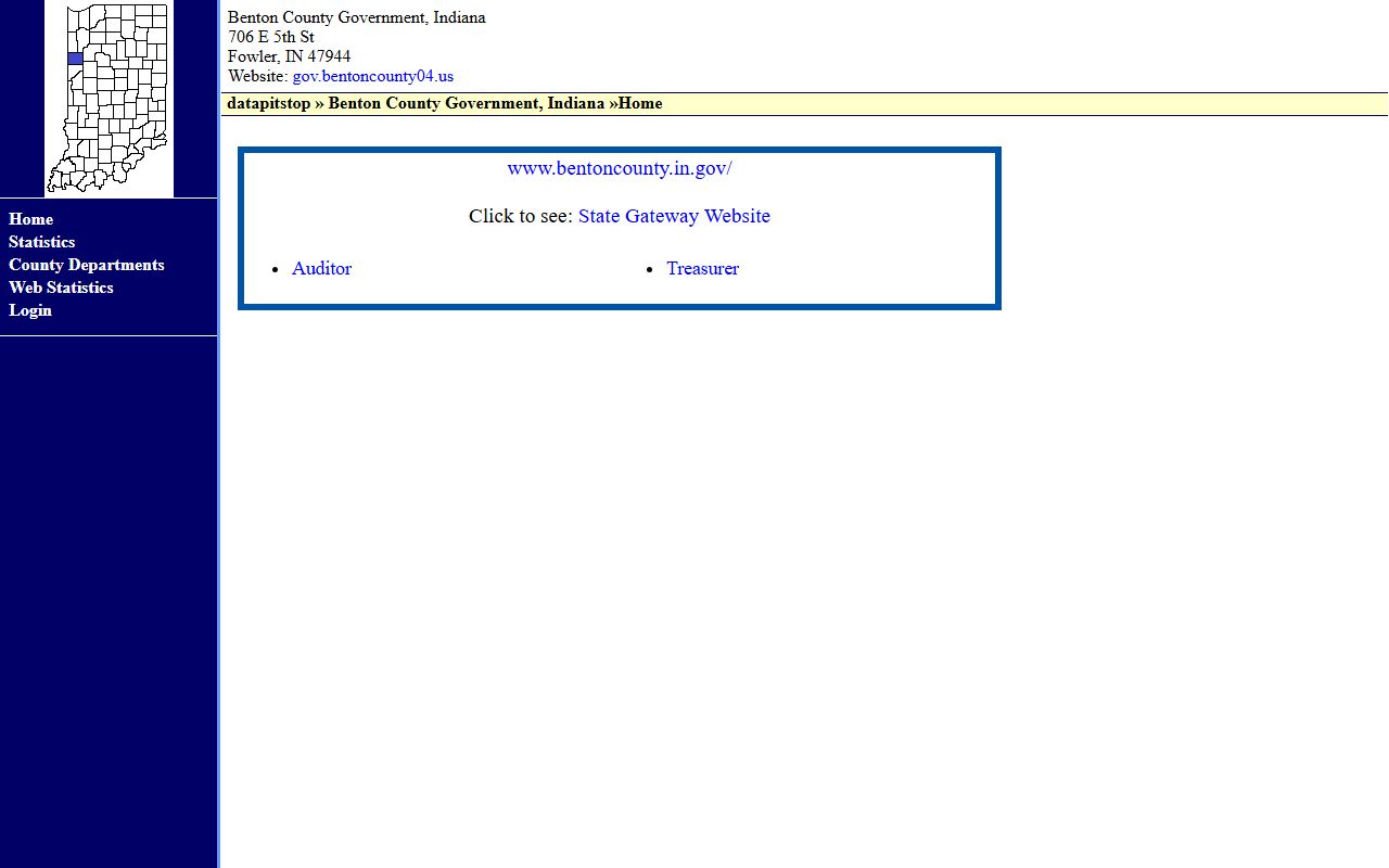 Benton County Indiana website for unclaimed money resources