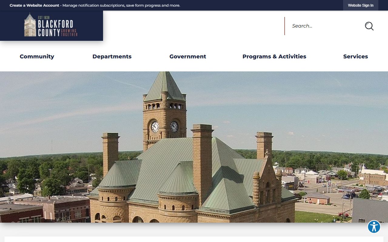 Blackford County Indiana website for unclaimed money resources