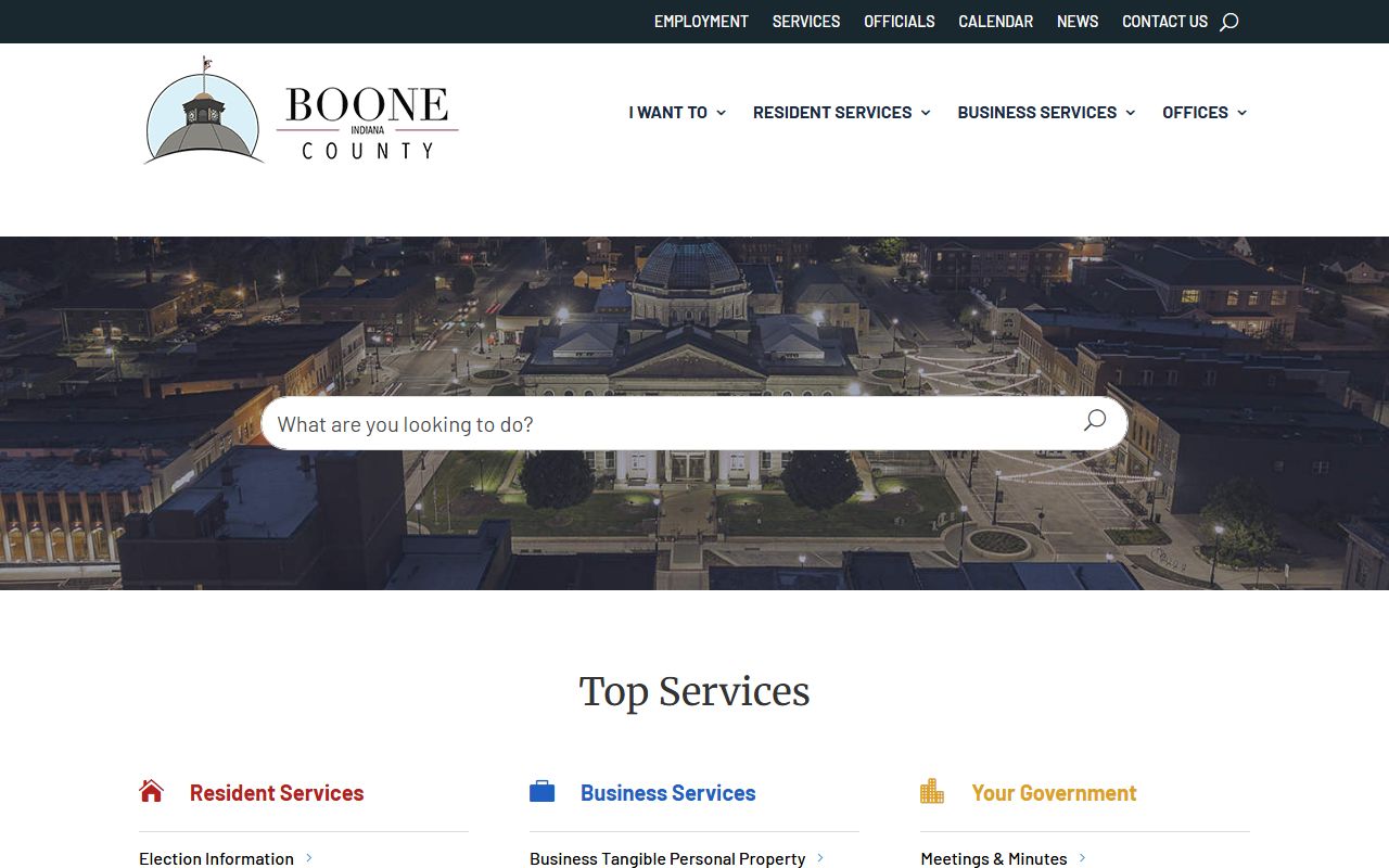 Boone County Indiana website for unclaimed money resources