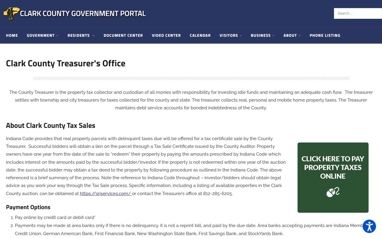 Clark County Indiana treasurer website for unclaimed money