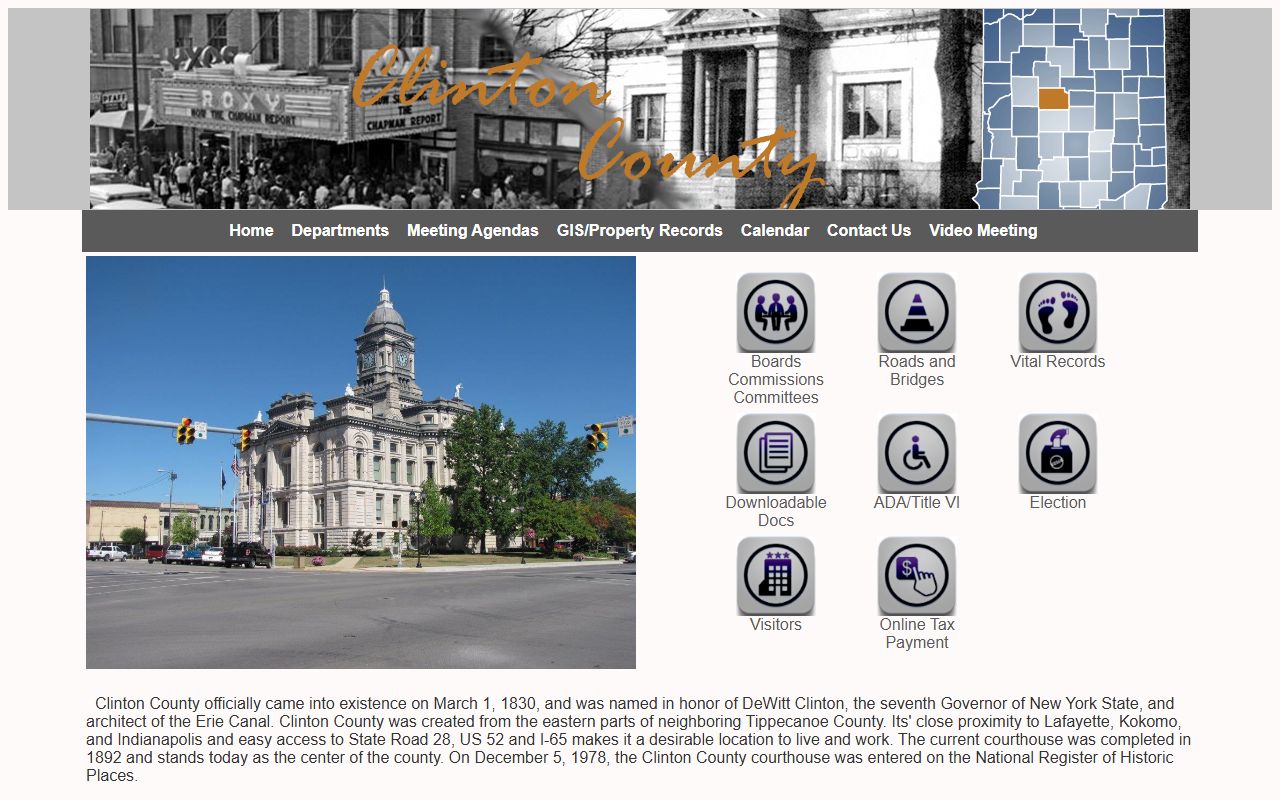 Clinton County Indiana website for unclaimed money resources