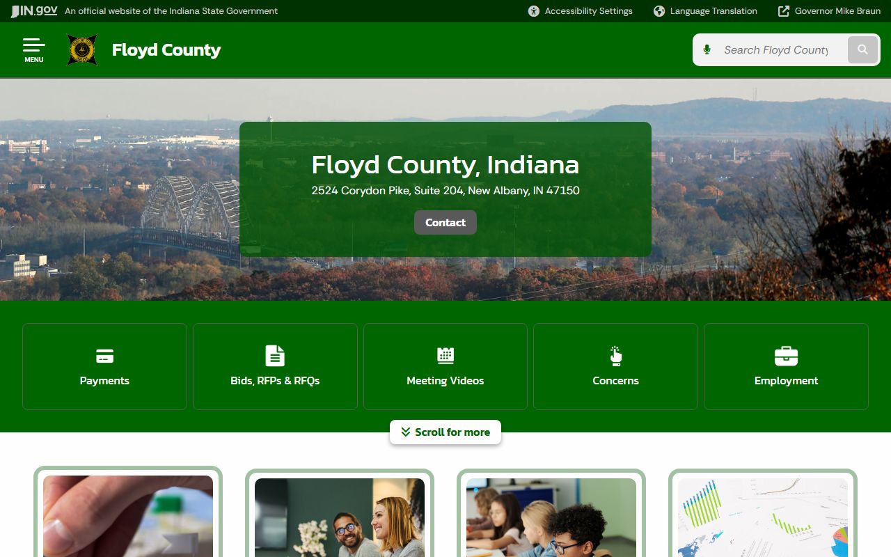 Floyd County Indiana website for unclaimed money resources