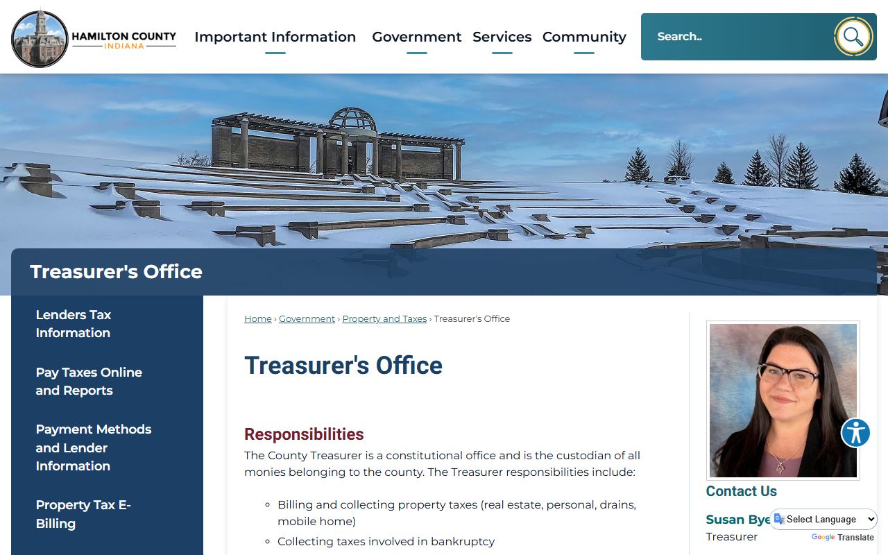 Hamilton County Treasurer office for unclaimed money questions