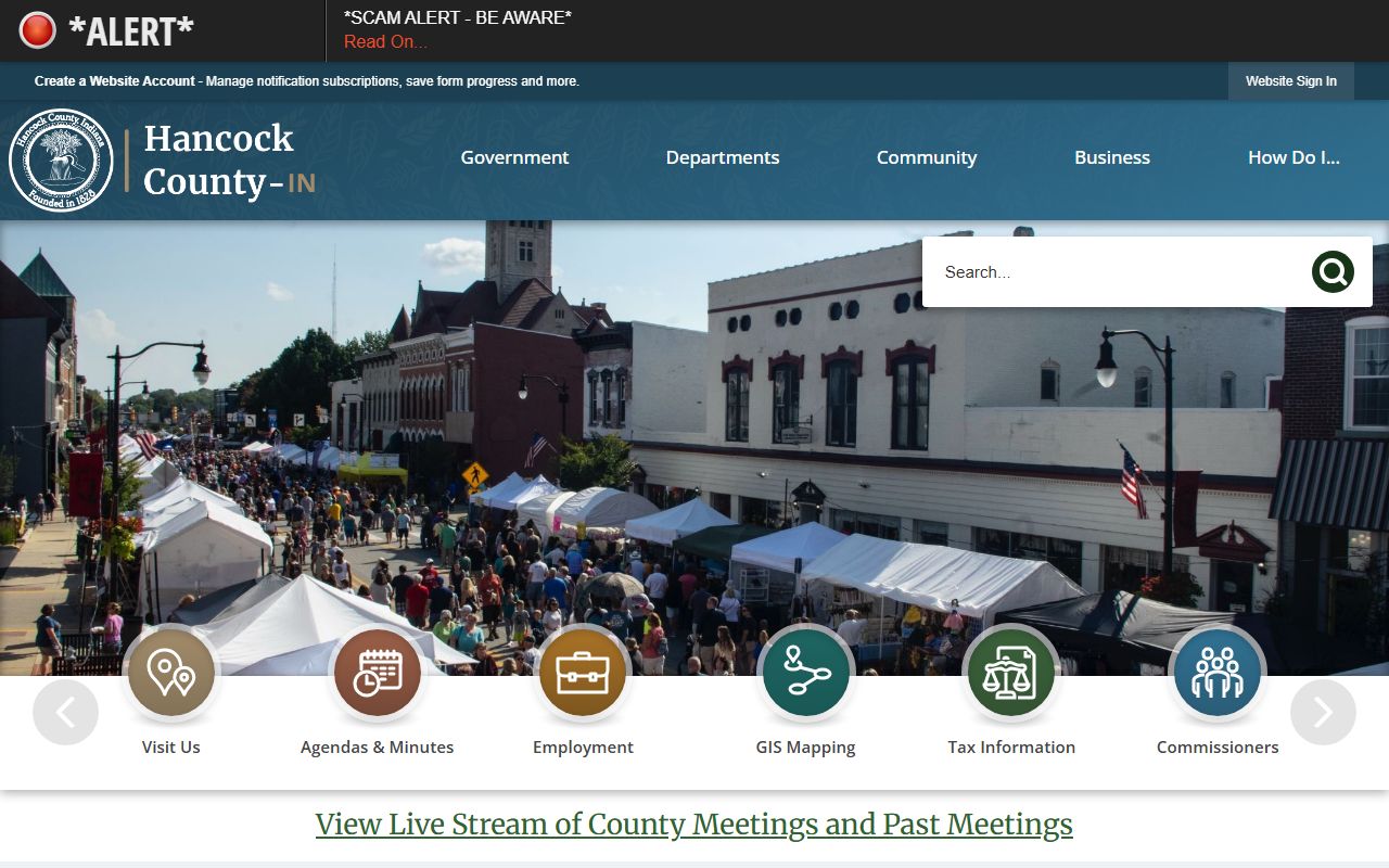 Hancock County website for unclaimed money information