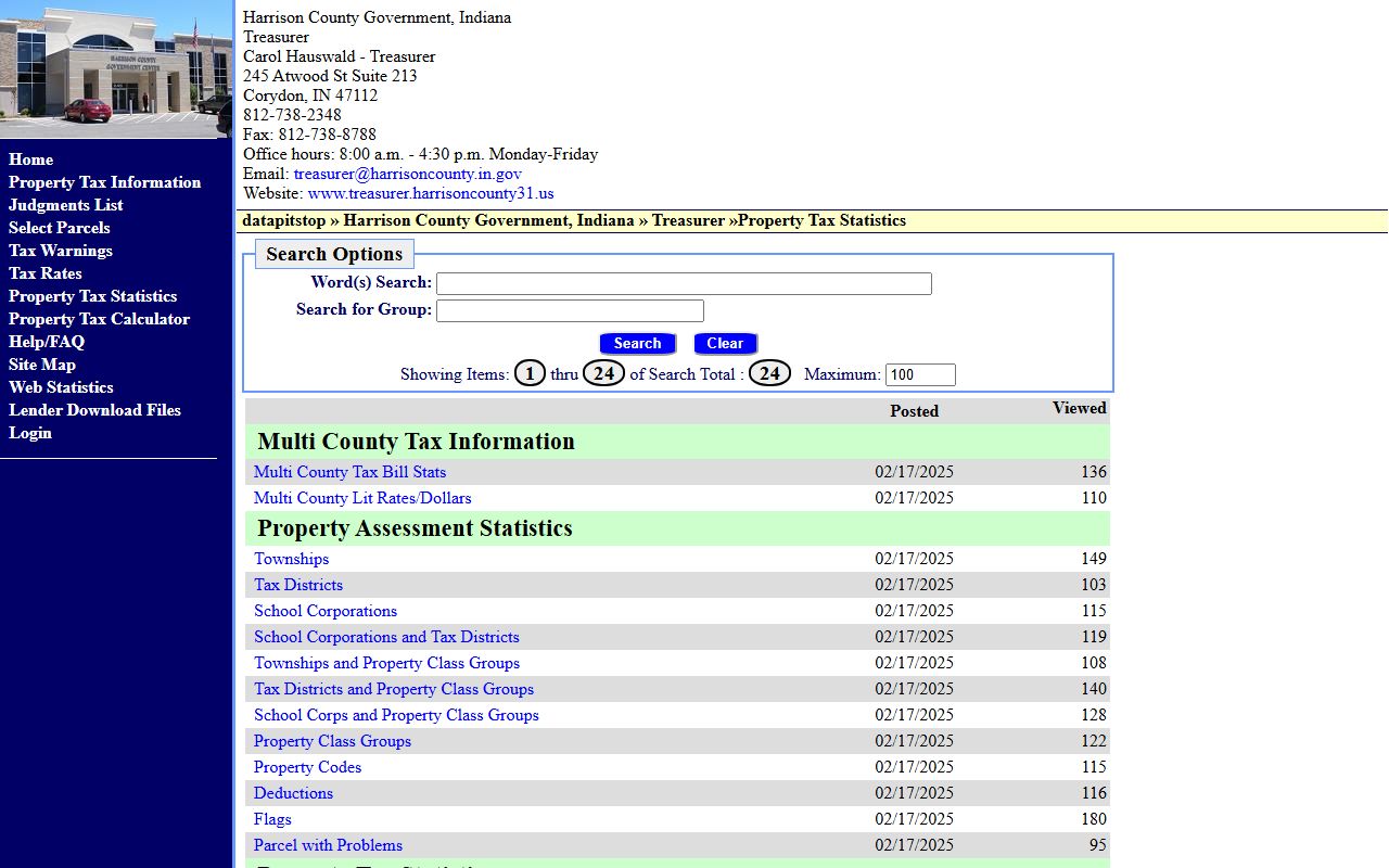 Harrison County Treasurer office for unclaimed property questions
