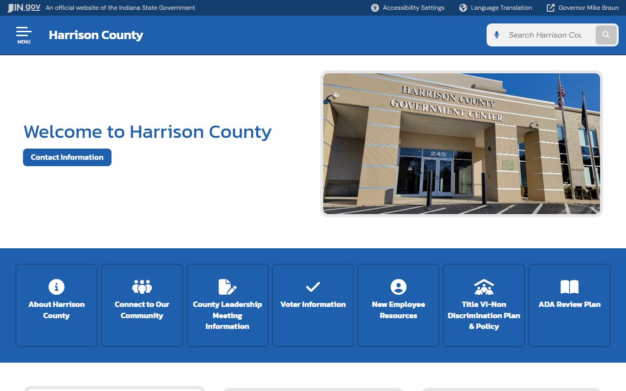 Harrison County website for unclaimed money information