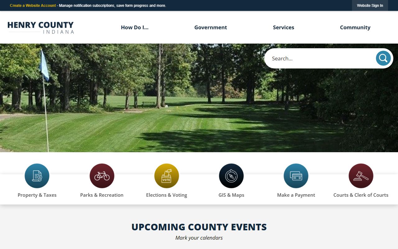 Henry County Indiana website for unclaimed money resources
