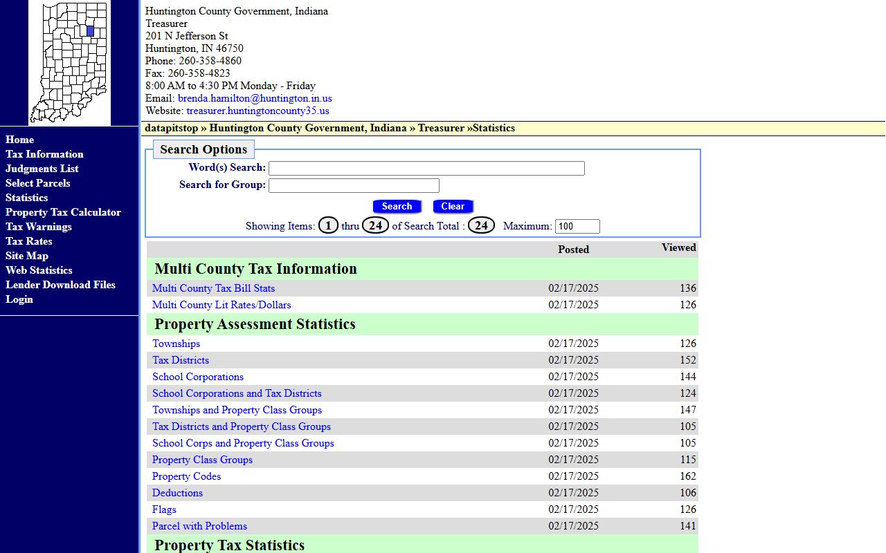 Huntington County Treasurer website for unclaimed money in Huntington County