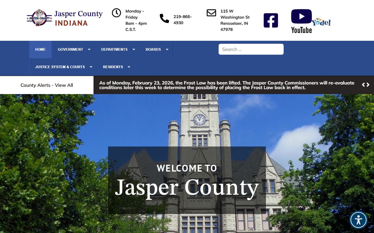 Jasper County Indiana website for unclaimed money resources