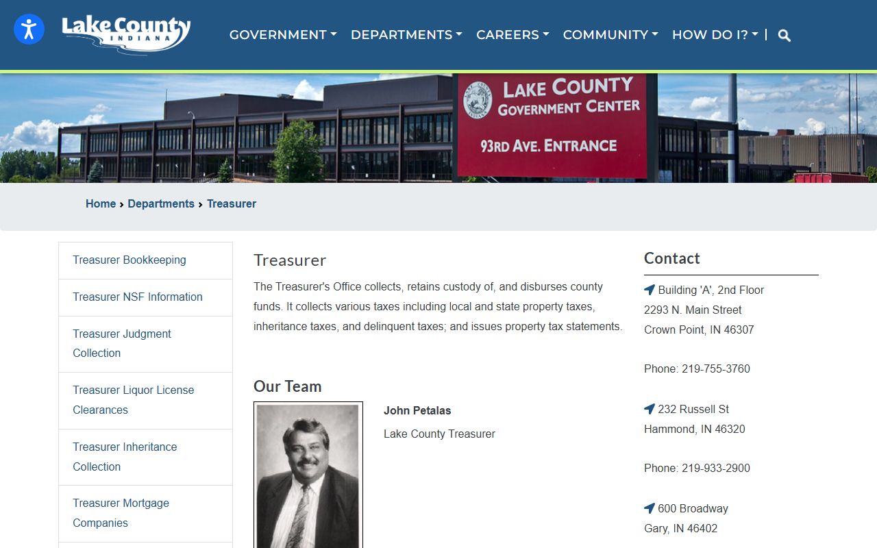 Lake County Treasurer website for unclaimed money in Lake County