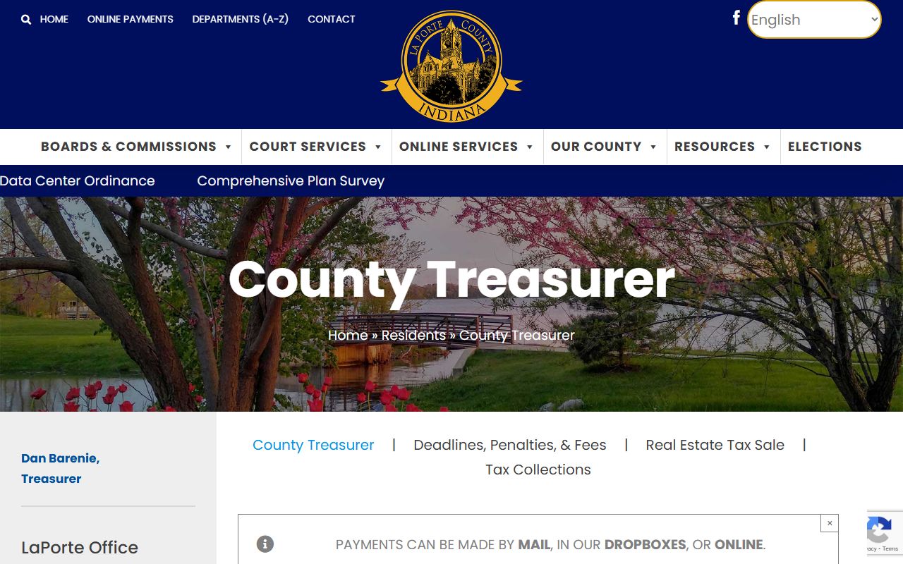 LaPorte County Treasurer website for unclaimed money in LaPorte County