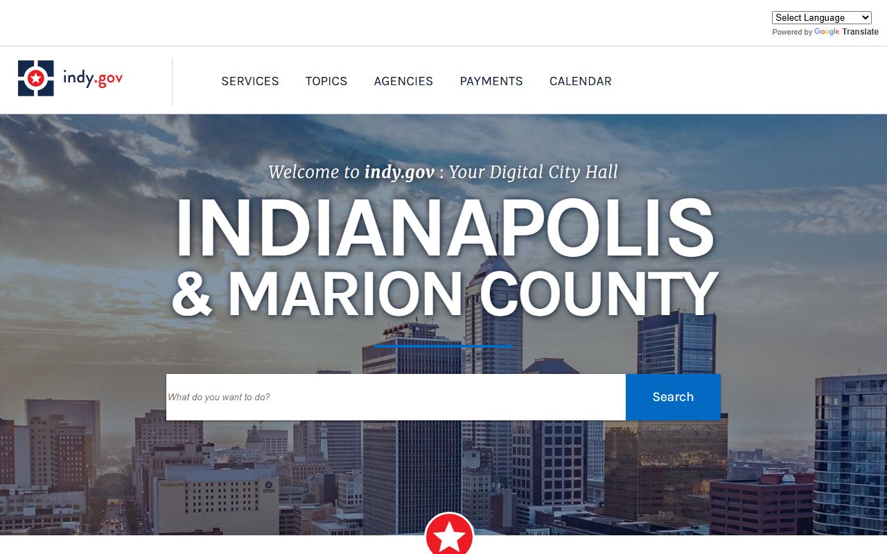 Marion County Indiana consolidated city-county government website for unclaimed money resources in Indianapolis