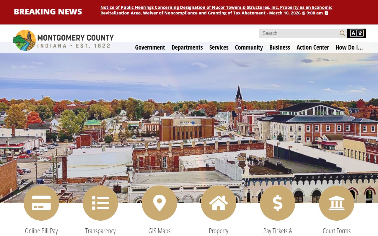 Montgomery County website for Montgomery County unclaimed money research