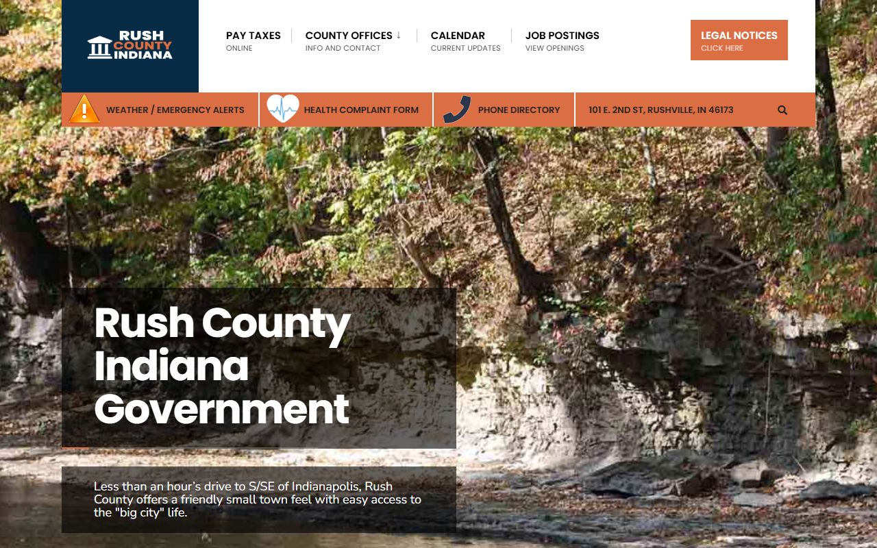 Rush County Indiana website for unclaimed money information