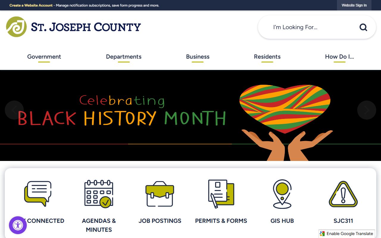 St. Joseph County Indiana website for unclaimed money resources