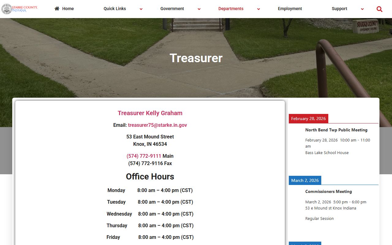 Starke County Treasurer website for unclaimed money in Starke County
