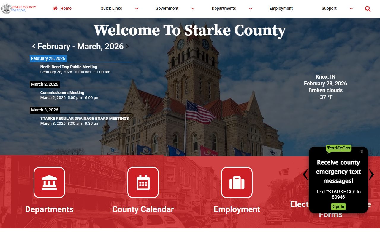 Starke County Indiana website for unclaimed money resources