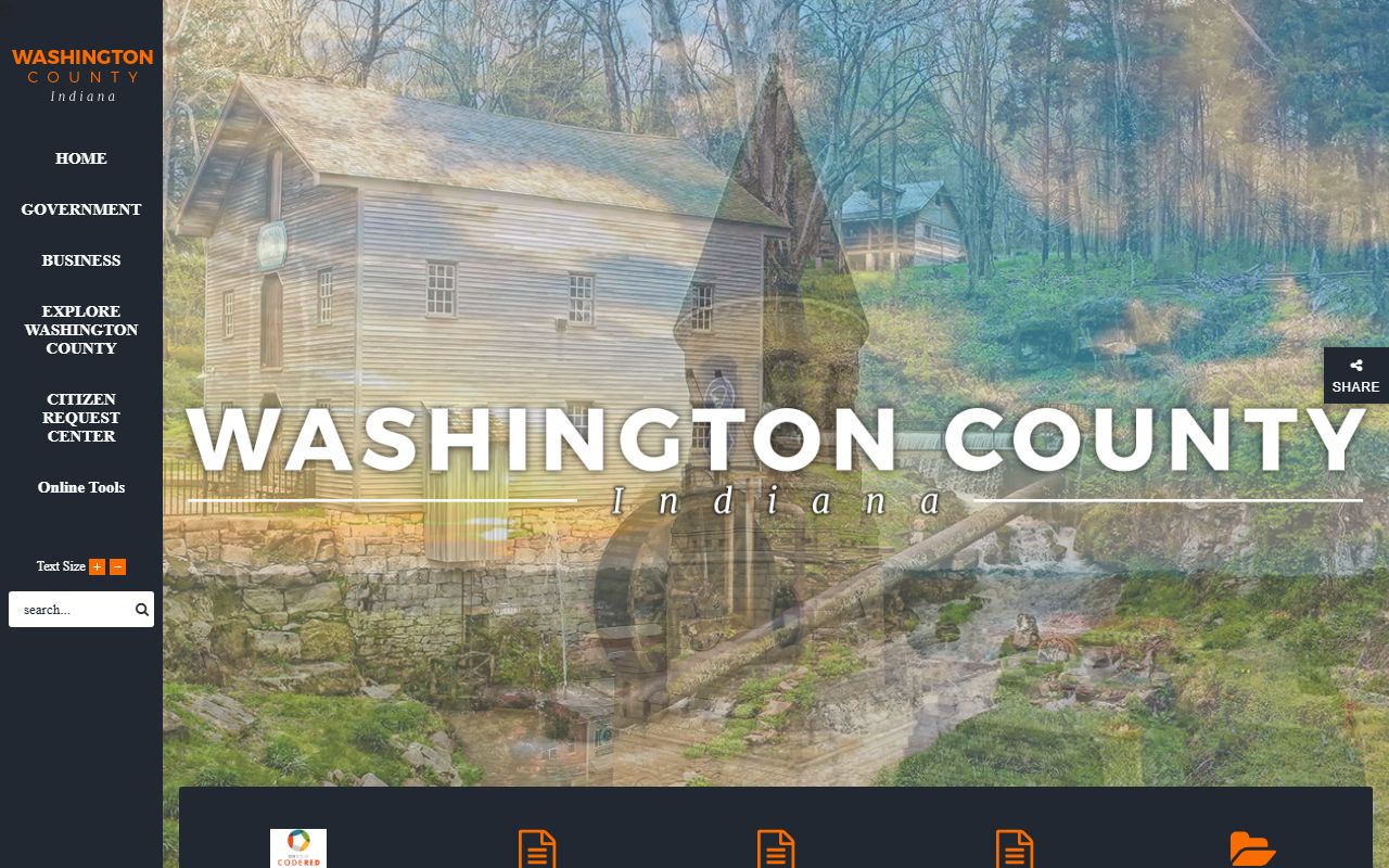 Washington County Indiana government website with unclaimed money resources